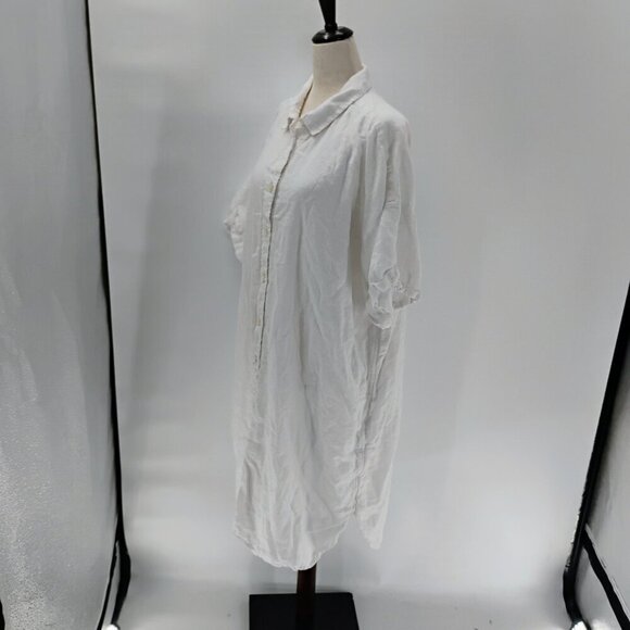 J.Crew White button down shirt dress 100% linen plus size oversized with pockets - Picture 9 of 15